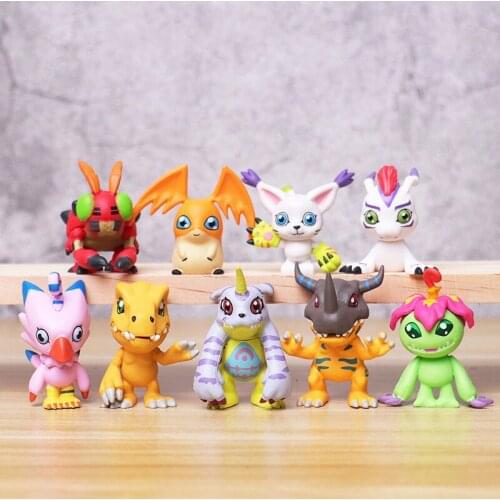 Digital Monster Hand-made Digimon Action Figure Dragon Agumon Gabubadadi Lumon Anime Model Car Cake Decoration