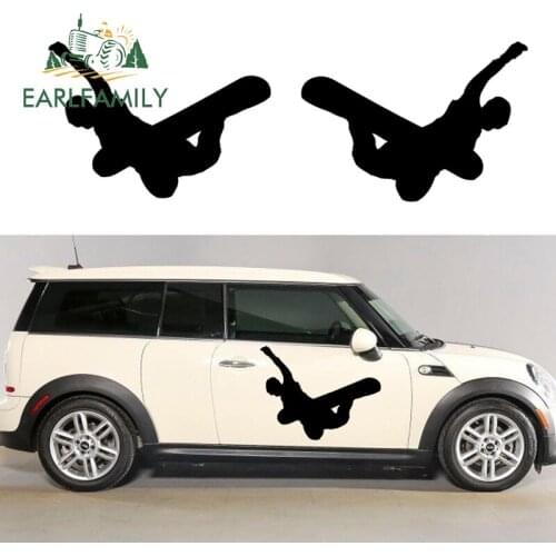 EARLFAMILY 43cm x 33cm Snow Boarding Car Sticker For Cars Side Truck Window Auto SUV Door Vinyl Decal