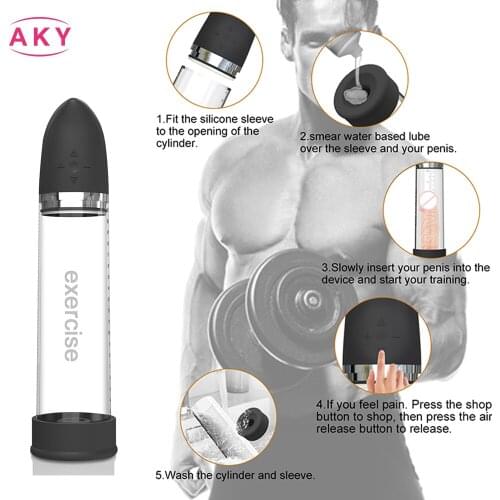 Electric Penis Pump Enlargerment Vacuum Pump Vibrator Erection USB Automatic Penis Enlargement Cock Extender For Men Sex Toys