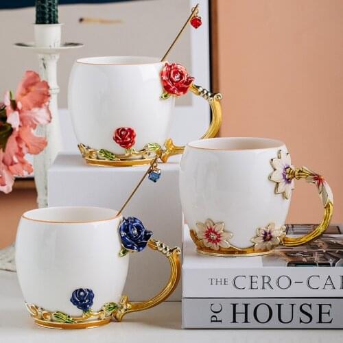 Enamel Cup Ceramic Coffee Cup European Cup creative gifts Cup Home Cup
