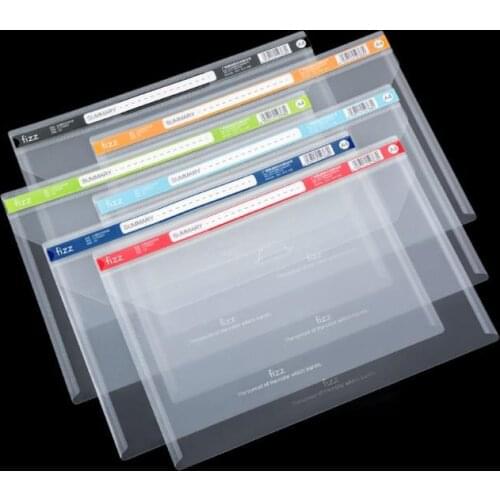 Fizz Buckle type Transparent A4 File Holder Document storage bag 6pcs/set Organizer Document Bag