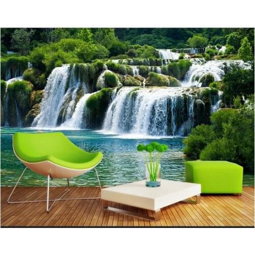 3D photo wallpaper custom 3d wall murals wallpaper landscape wallpaper Waterfall landscape mural wallpaper livingroom decoration