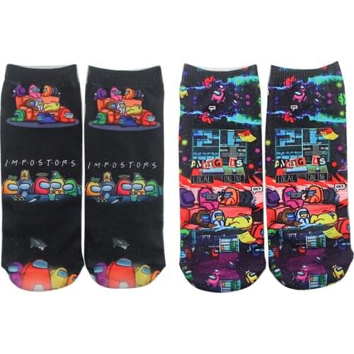 K2402 1 Pair Game Robot Socks Cartoon Pattern Casual Funny Socks Spring Summer Sock Anime Figure Adults Socks Cosplay Gift