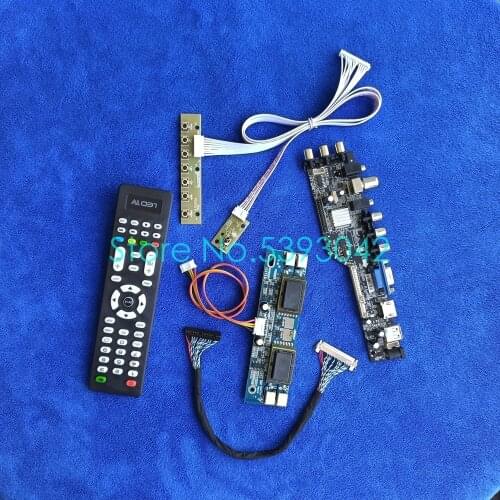 DVB digital signal USB+VGA LVDS 30-Pin 4CCFL LCD control board kit For LM190E02/LM190E03/LM190E05/LM190E08 matrix 1280*1024