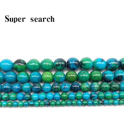 Phoenix Stone Round Beads Chrysocolla beads Loose ball Size 4/6/8/10/12MM Diy Charms Man Bracelet Handicraft Gift Jewelry Making