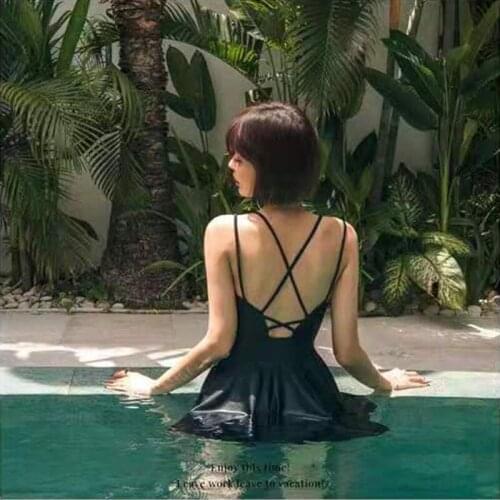 Swimming Suit Womens Korean Style 2020 New Style Backless Conservative Belly Covering Slimming Sexy Large Size Fairy Style