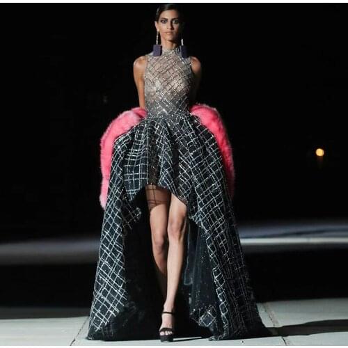 Trendy Plaid sparkly Sequins Floor Length Long Dress Ruffle Design Sexy Sleeveless Celebrity Party wedding birthday clothing new