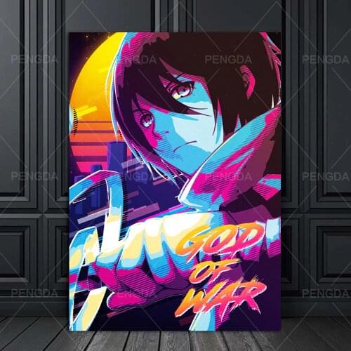 Modular Canvas Vaporwave Painting Home Decor Noragami Pictures Modern Printed Japanese Anime Poster For Living Room Wall Artwork