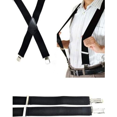 Mens Clip-on Suspenders 50mm Y-Shape Adjustable Durable Braces New Fashion Solid Elastic Belts Straps Braces High Quality Hot