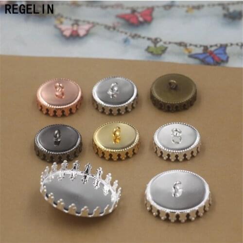 REGELIN Pendant Setting Cabochon Base Tray Bezel Blank 10pc/lot Fit 12/15/20/25mm Cabochons DIY Necklace Jewelry Accessories
