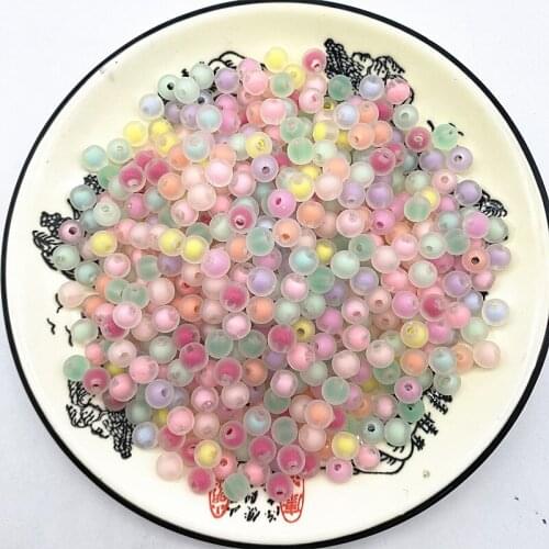 New 8mm Transparent Inner Color Acrylic Beads Loose Spacer Beads for Jewelry Makeing DIY Clothing Accessories
