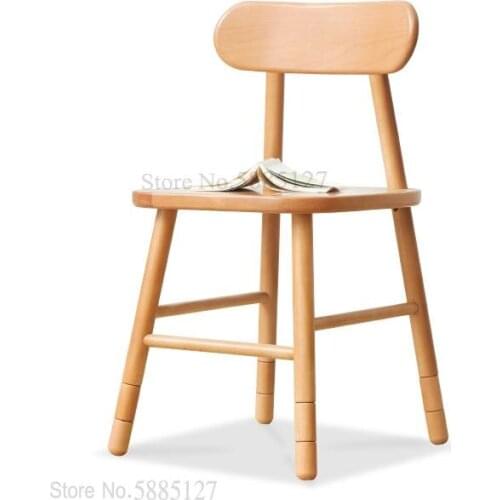 Solid Wood Learning Chair Nordic Beech Child Lift Chair Backrest Chair Simple Modern Adjustable Dining Chair