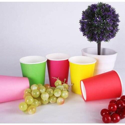 Disposable DIY handmade color paper cups children kindergarten production creative paper cups wholesale package 100 pieces