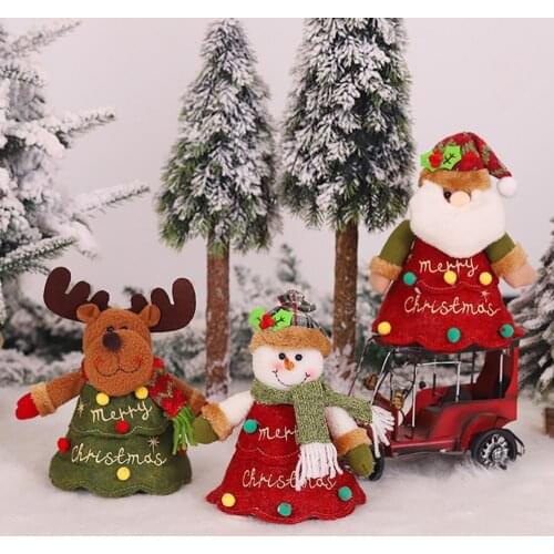 Xmas Santa Snowman Elk Design Apples Candy Storage Bag Gift Pouch Party Decor for Home New Year 2022 Presents