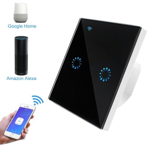 Touch Switch Smart Light Wifi Switch Panel Wall interruptor 1/2/3 Gang wifi Smart Switch EU Standard Work with Alexa Google Home