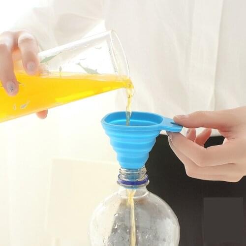 Silicone Folding Funnel Kitchen Cozinha Cooking Tool Accessories Outdoor Gadgets