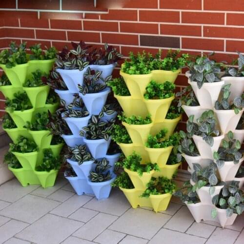 Modern Plastic Octagonal Flower Pots Home Garden Desk Succulent Plant Pots Matte Glossy Garden Decorative Flower Pots