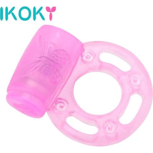 IKOKY Clit Stimulator Vibrator Vibrating Cock Ring Sex Toys for Men Couple Penis Ring Delay Ejaculation Masturbator
