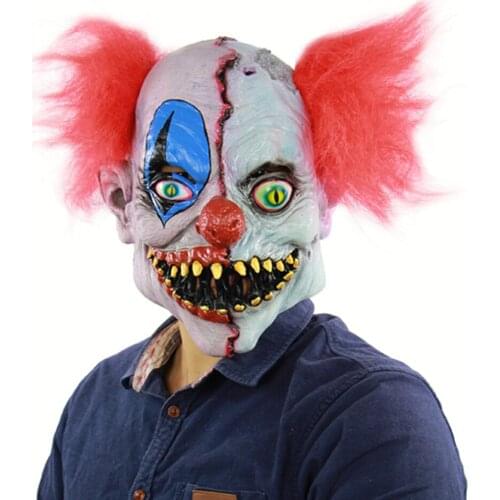 Scary Clown Latex Mask Creepy Halloween Evil Joker Horror Fancy Dress Accessory Costume Props