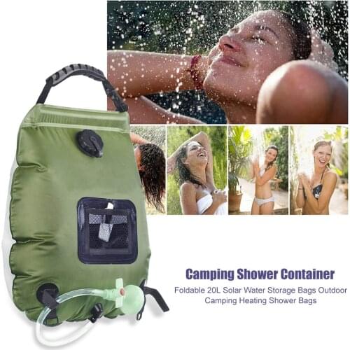 20L Water Bags Outdoor Camping Shower Bag Solar Heating Portable Folding Hiking Climbing Bath Equipment Shower Head Switchable