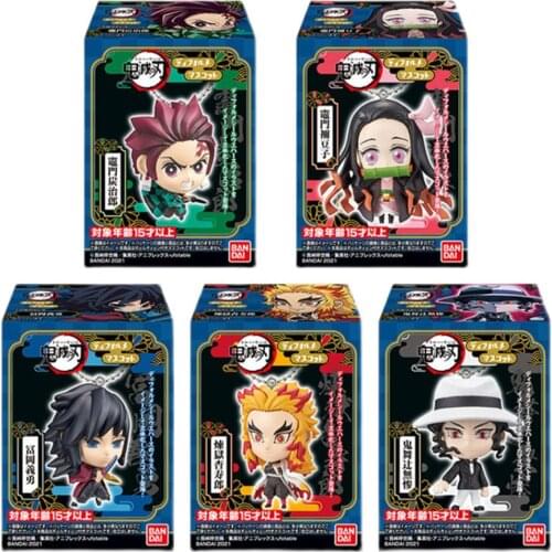 Tronzo 5PCS Original Bandai Demon Slayer EX CASHAPON Ornaments Kibutsuji Muzan Rengoku Shinjurou Figure Toys Gifts Collection