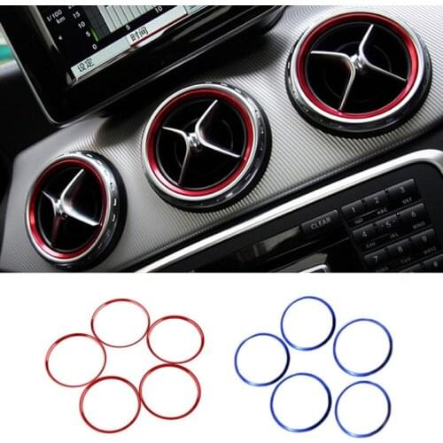 Aluminium Alloy Air Outlet Sticker Instrument Panel Air Outlet Decoration Ring Fit For Mercedes Benz A/B/GLA/CLA Class