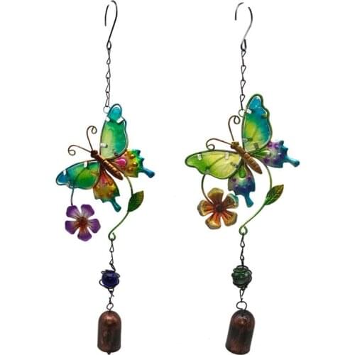 2 Colors Metal Butterfly Wind Chime Outdoor Hanging Wind Bell Ornaments Dream Catcher Hanging Campanula Crafts Room Decoration
