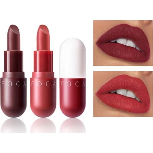 FOCALLURE 2Pcs Long Lasting Moisturizing Matte Lip Gloss Mini Capsule Lipstick