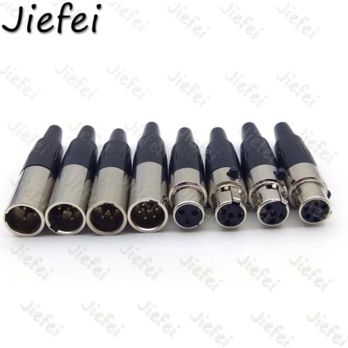 20set high quality Mini XLR 3 4 5 6 Pin Male + Female Plug XLR Audio Microphone Connector for Cable Soldering Straight Adapter