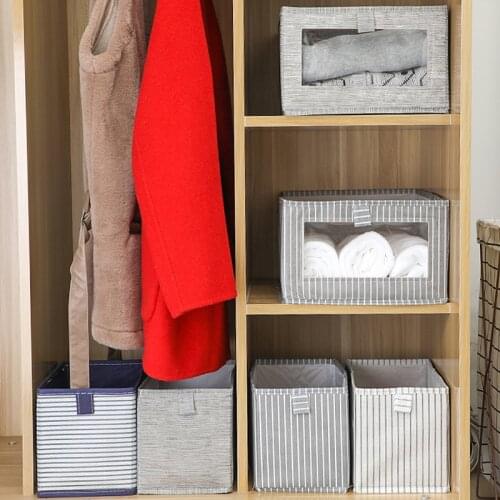 2021 Cube Folding Non-Woven Storage Box For Kids Toys Organizer Wardrobe Finishing Bins Clothing Underwear Shirt Storage Boxes