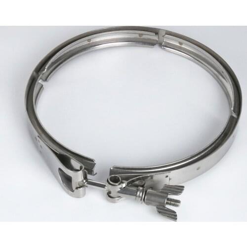 304 stainless steel double clamp hose V-shaped card fast loading filter punch hoop groove strong