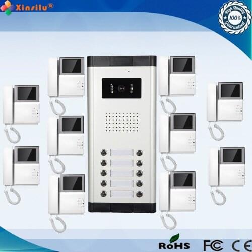4.3 Inch 1V10 Indoor Monitor Wired Intercom Video Door Phone