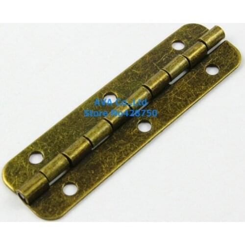 40 Pieces Antique Brass Jewelry Box Hinge Longe Hinge 50x15mm with Screws