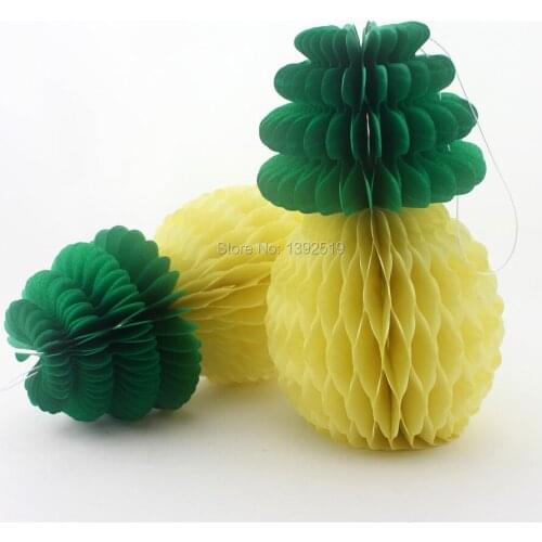 500pcs/Lot 8inch Pineapple Design Honeycomb Ball for Summer Hawaii Theme Party Birthday Festival Decoration