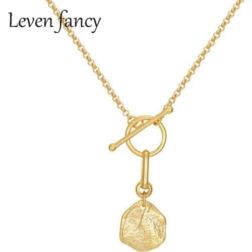 925 Sterling Silver Toggle Clasp Choker Necklaces Rolo Chain Necklaces for Women Minimalist OT Buckle Necklace Hot Sale Jewelry