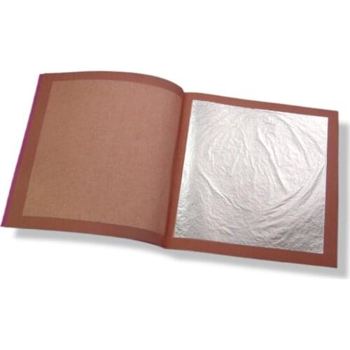 25 Sheets per booklet 95X95mm Pure Real Genuine Silver Leaf Foil 99.99% Silver for gilding funiture