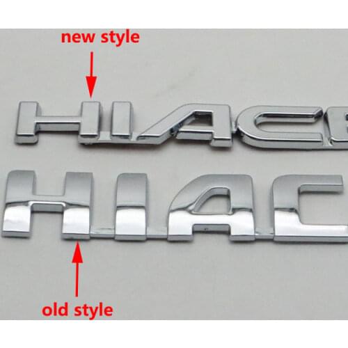 One Piece Car Stickers Logo Hiace Chrome Rear Tailgate Emblem Decal For Toyota Commuter Van