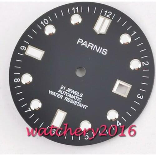 33mm PARNIS Watch black Dial fit 2836 2824 2813 3804 Miyota 82 Series movement