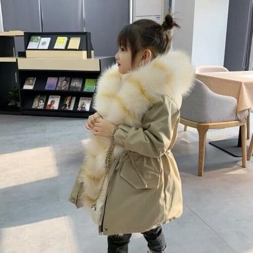 New 2020 Winter Children Parka Coat Long Warm Faux Fur Boy Coat Baby Thickened Coat Girls Jacket Toddler Tops for(-30℃~0℃),#5414