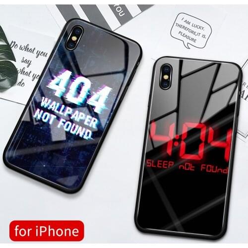 For iPhone 12 case glass back cover 404 error page case iphone x cover funda for iPhone 6 6s 7 8 Plus X XS Max XR 11 pro max SE2