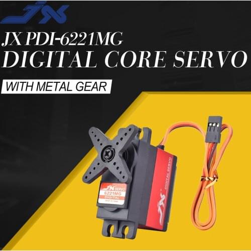 JX PDI-6221MG 4.8-6.0V 20KG 0.16 Sec Large Torque Metal Gear Digital Core Servo For RC Car Helicopter RC Model Accessories