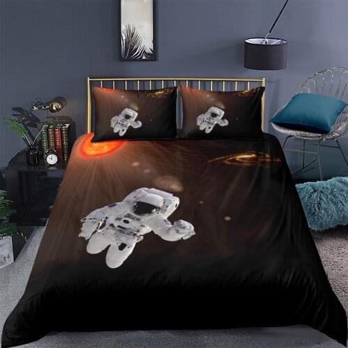 3D Design Duvet Cover Set Bedding Sets comforter Cases Pillow Covers Full Double Single King Queen Size Spaceman Bedding Sets