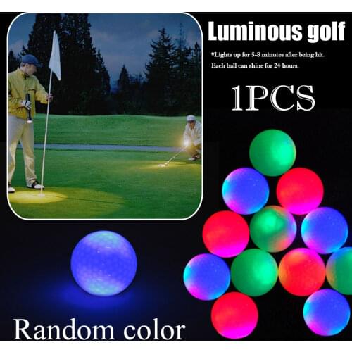 1Pcs Golf Balls Luminous Light Up Golf Balls LED Luminous Ball Glow Reusable Night Golf Ball For Night Golf Training Accessory
