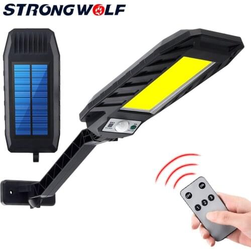 60 SMD/180/120 COB Solar Motion Sensor Wall Light Outdoor Street Lamp Waterproof Smart Sensing Garden Lamp with Remote Control