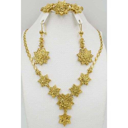 New Vintage Jewelry Sets African Bead Beads Statement Necklace Earrings Bracelet Ring Women Wedding Party Accessories