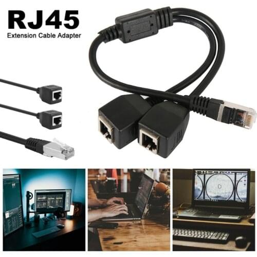 RJ45 Splitter Adapter 1 Male To 2 Female Lan Ethernet Network Extension Cables 2