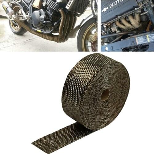 Tape Roll With Stainless Ties Kit 1PC 5.08cm x 1.59 mm x 5m Titanium Exhaust/Header Heat Wrap Downpipe Insulation Bandage