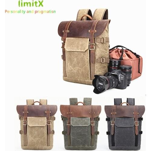 Canvas DSLR Camera Backpack Photo Bag Waterproof Scratch-proof for Canon EOS R RP R6 R5 R3 90D 80D 4000D 2000D Nikon Z5 Z6 Z7
