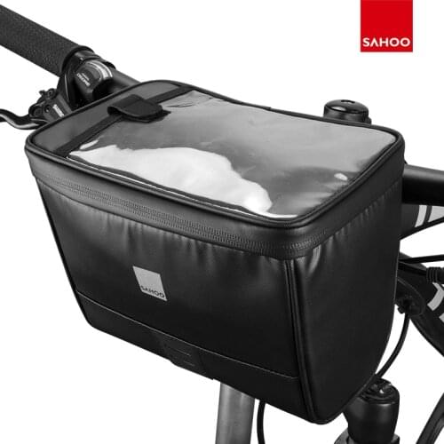 Sahoo 112049 Handlebar Bag Waterproof Touchscreen Bicycle Cycling Headstock Pannier Basket Map Phone Camera Storage Travel Serie
