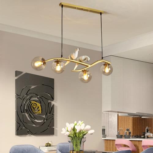 Nordic Post-modern led Pendant Lamps Simple Home Dining Room Glass Pendant Lights Creative Personality Bar Bird Hanging Light